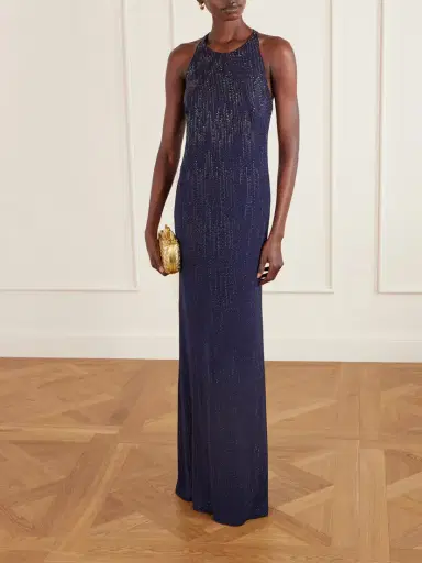 Ralph Lauren Collection Claeton Crystal-embellished Crepe Halterneck Gown | Thumbnail 2 Ralph Lauren Collection Claeton Crystal-embellished Crepe Halterneck Gown | Thumbnail 2