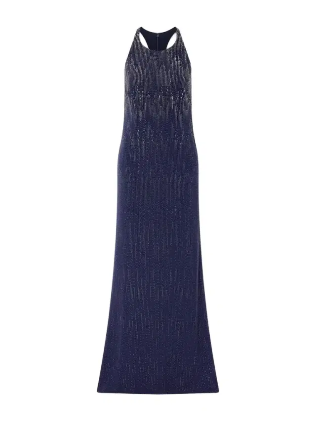 Ralph Lauren Collection Claeton Crystal-embellished Crepe Halterneck Gown