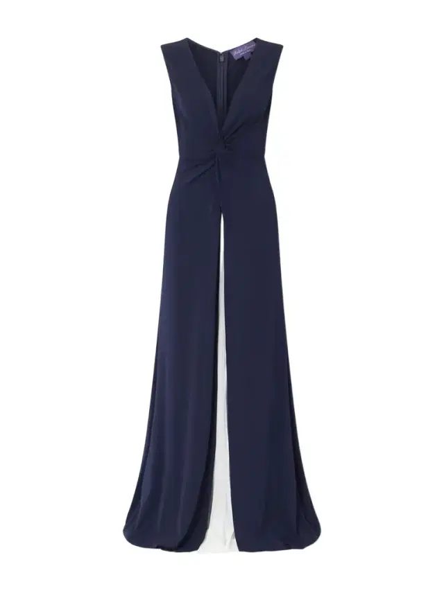 Knotted Pleated Chiffon And Stretch-jersey Gown