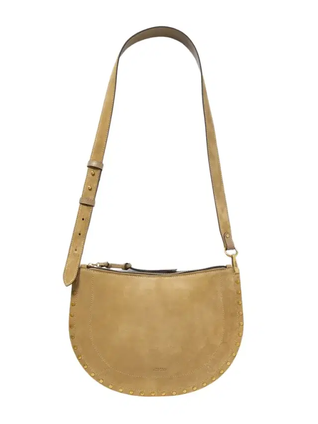 Oskan Soft Leather-trimmed Studded Suede Shoulder Bag