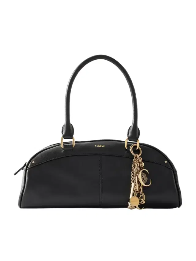 Bowling Embellished Leather Shoulder Bag