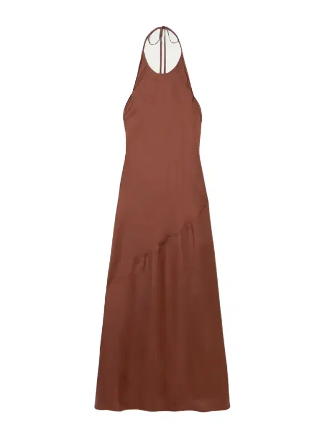 Silk Satin-twill Halterneck Maxi Dress