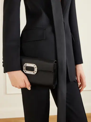Roger Vivier Pilgrim Crystal-embellished Satin Clutch | Thumbnail 3 Roger Vivier Pilgrim Crystal-embellished Satin Clutch | Thumbnail 3