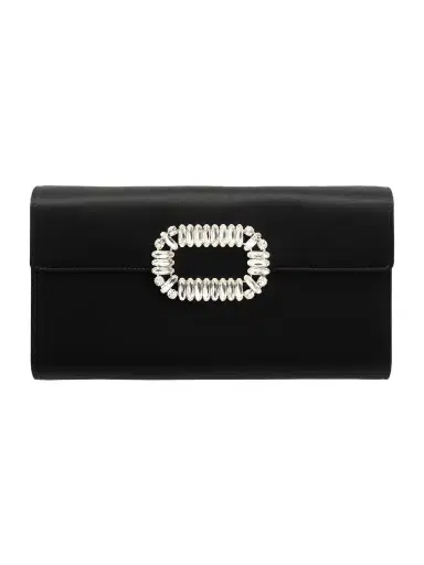 Roger Vivier Pilgrim Crystal-embellished Satin Clutch | Thumbnail 1 Roger Vivier Pilgrim Crystal-embellished Satin Clutch | Thumbnail 1