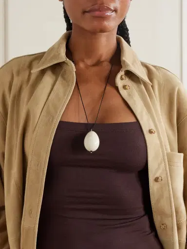 Gohar World Host Porcelain, Silver And Cord Necklace | Thumbnail 2