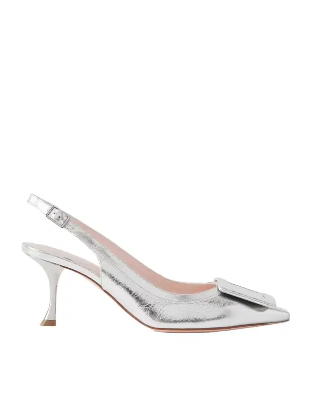 Roger Vivier Viv In The City 65 Metallic Textured-leather Slingback Pumps