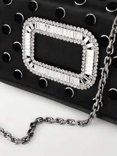 Roger Vivier Pilgrim Buckle-embellished Satin Clutch | Thumbnail 5