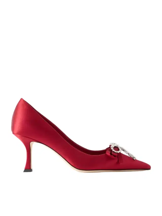 Aura 70 Crystal Bow-embellished Satin Pumps