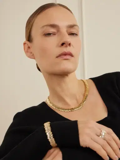Suzanne Kalan 18-karat Gold Tennis Necklace | Thumbnail 2