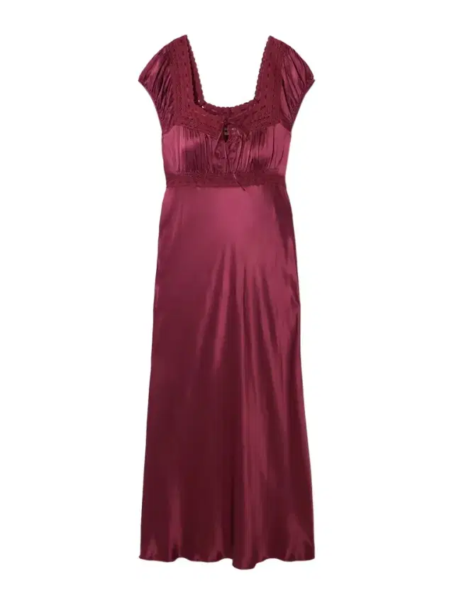 Maeva Scalloped Broderie Anglaise-trimmed Satin Midi Dress
