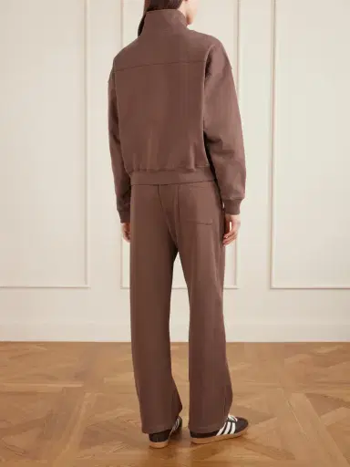 Sporty & Rich Embroidered Cotton-jersey Half-zip Sweatshirt | Thumbnail 3