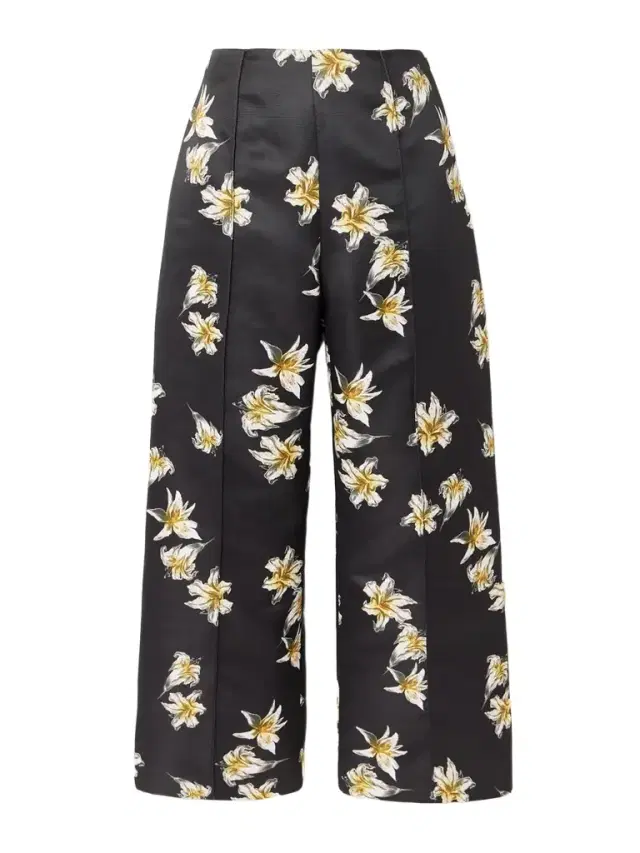 Daffy Paneled Floral-print Faille Wide-leg Pants