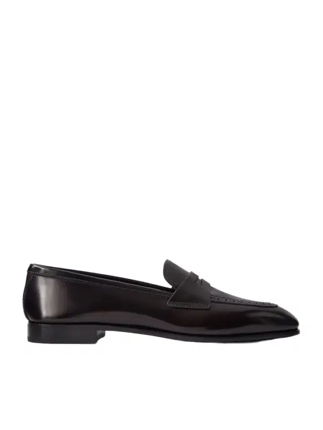 Onyx Perforated Leather Loafers