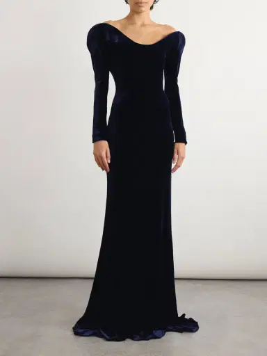 Alaïa Off-the-shoulder Velvet Gown | Thumbnail 2 Alaïa Off-the-shoulder Velvet Gown | Thumbnail 2