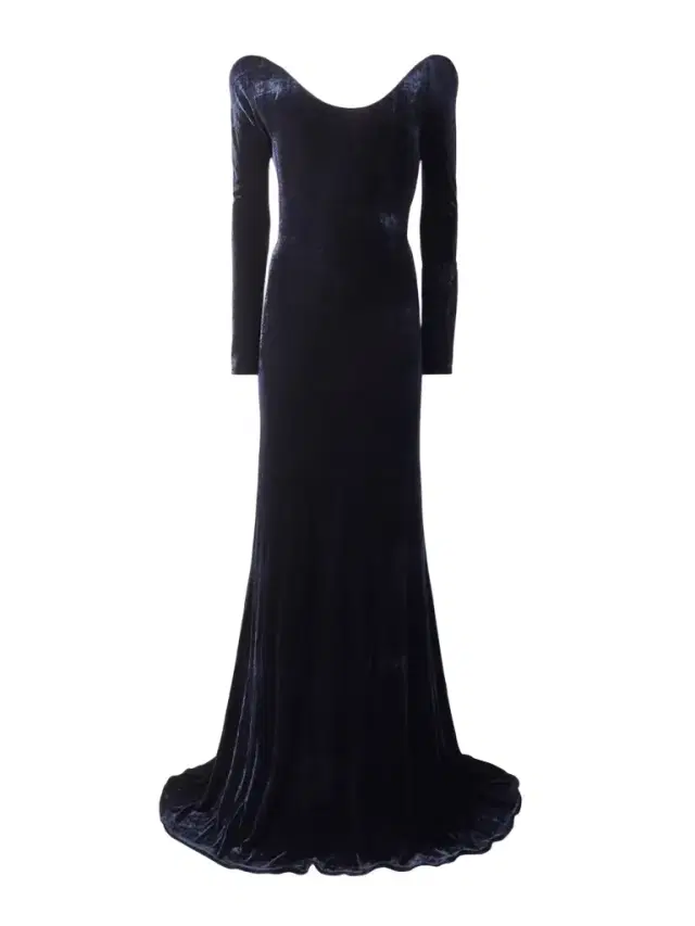 Alaïa Off-the-shoulder Velvet Gown