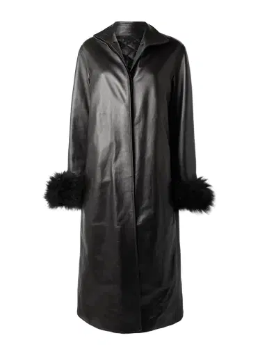 Alaïa Shearling-trimmed Leather Coat | Thumbnail 1 Alaïa Shearling-trimmed Leather Coat | Thumbnail 1