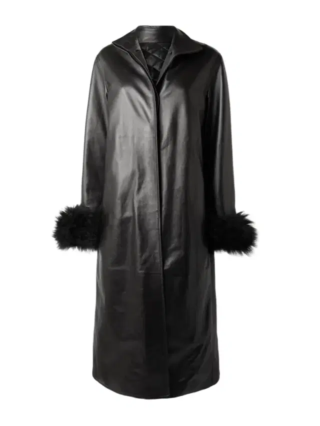 Shearling-trimmed Leather Coat
