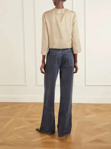 Gucci Lace-up Striped Silk-jacquard Blouse | Thumbnail 3 Gucci Lace-up Striped Silk-jacquard Blouse | Thumbnail 3