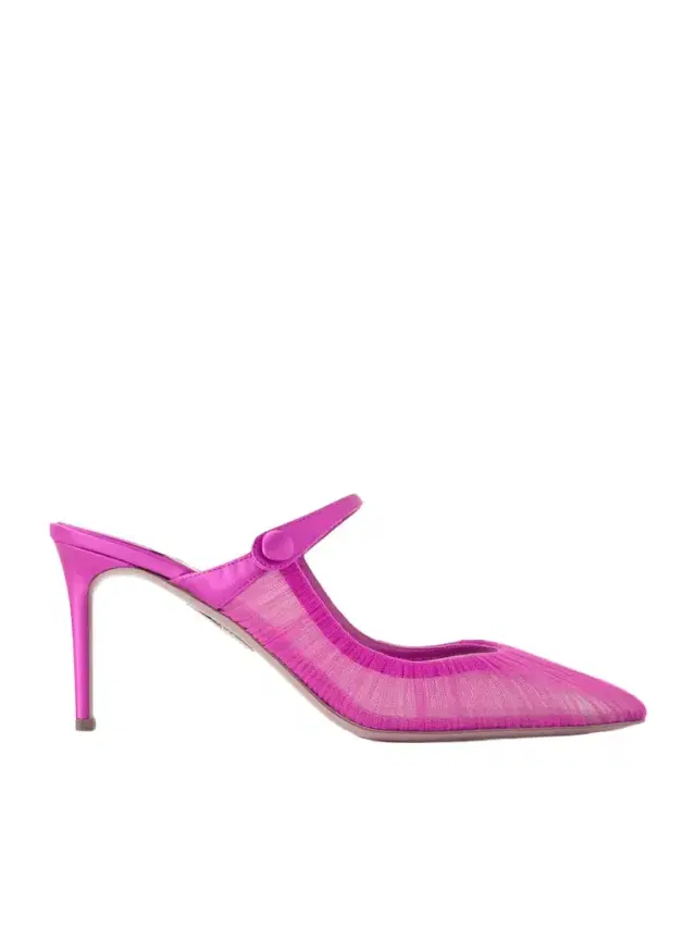 Voile 75 Satin-trimmed Tulle Mules