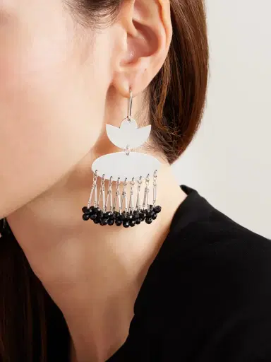 Isabel Marant Nora Silver-tone Beaded Earrings | Thumbnail 2
