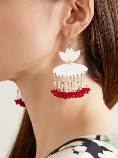 Isabel Marant Nora Silver-tone Beaded Earrings | Thumbnail 2
