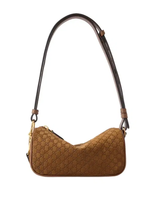 Horsebit 1955 Leather-trimmed Suede Shoulder Bag