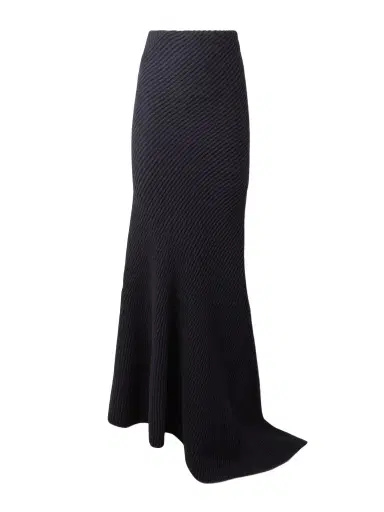 Alaïa Asymmetric Ribbed Wool And Cashmere-blend Skirt | Thumbnail 1