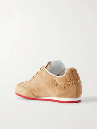 Christian Louboutin Eleonora Studded Leather-trimmed Suede Sneakers | Thumbnail 3 Christian Louboutin Eleonora Studded Leather-trimmed Suede Sneakers | Thumbnail 3