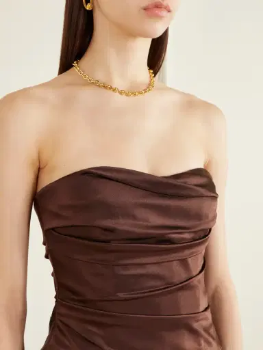 Danielle Frankel Demi Strapless Gathered Silk-satin Bustier | Thumbnail 5 Danielle Frankel Demi Strapless Gathered Silk-satin Bustier | Thumbnail 5