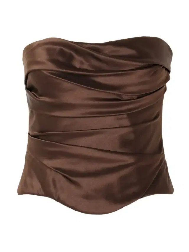 Demi Strapless Gathered Silk-satin Bustier