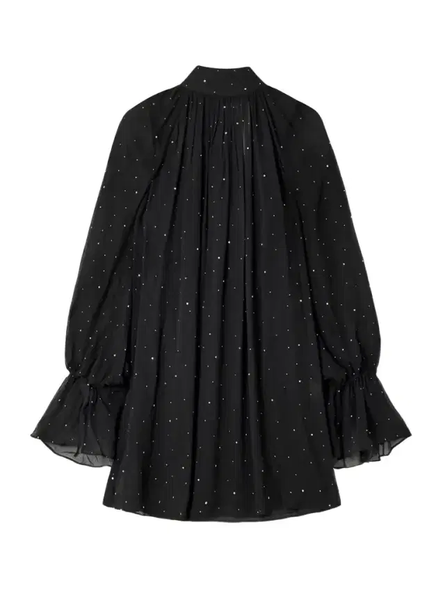 Roux Crystal-embellished Gathered Crepon Mini Dress