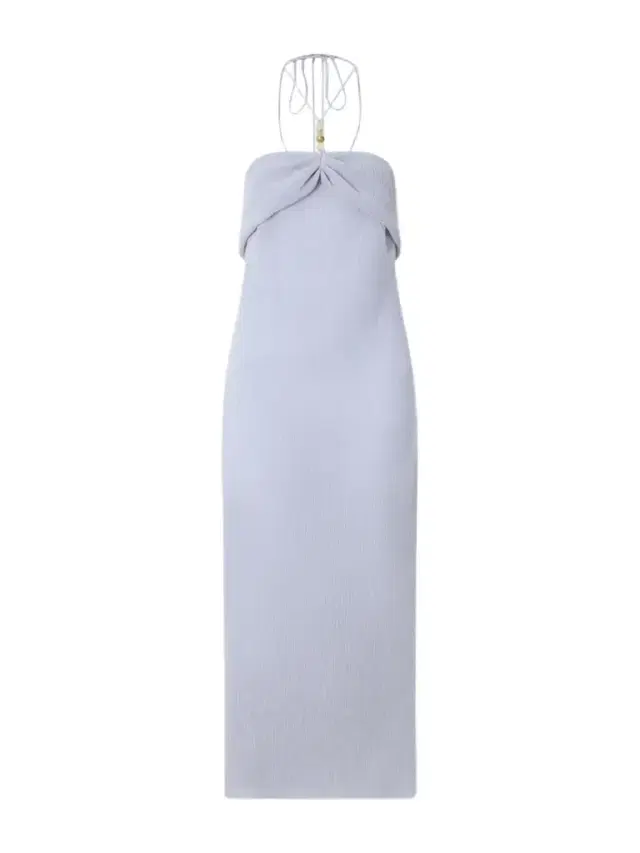 Embellished Gathered Textured Lyocell-blend Halterneck Maxi Dress
