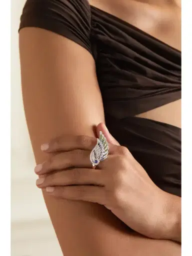 Garrard Wings Embrace Peacock 18-karat White Gold Multi-stone Ring | Thumbnail 2 Garrard Wings Embrace Peacock 18-karat White Gold Multi-stone Ring | Thumbnail 2