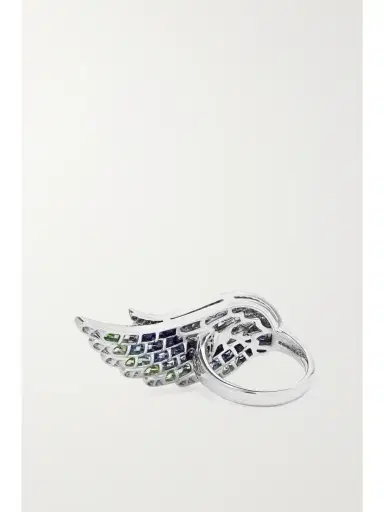 Garrard Wings Embrace Peacock 18-karat White Gold Multi-stone Ring | Thumbnail 3 Garrard Wings Embrace Peacock 18-karat White Gold Multi-stone Ring | Thumbnail 3