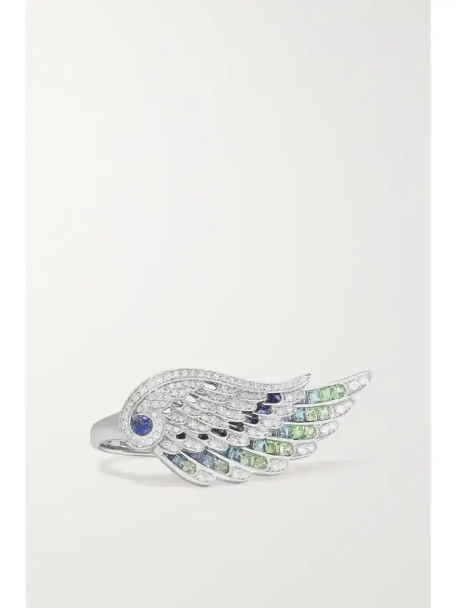 Garrard Wings Embrace Peacock 18-karat White Gold Multi-stone Ring