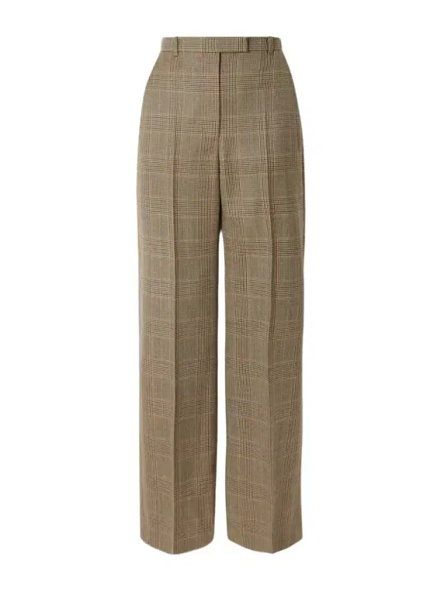 Prince Of Wales Checked Wool Straight-leg Pants