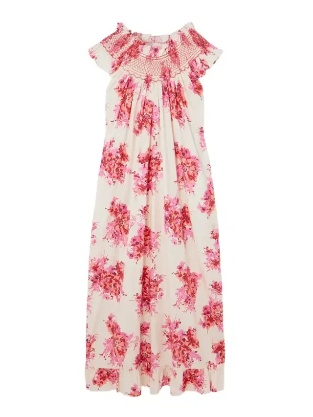 Delfina Ruffled Smocked Floral-print Cotton Maxi Dress