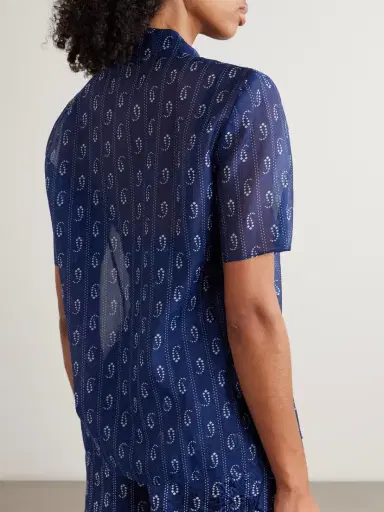 Tory Burch Printed Cotton And Silk-blend Shirt | Thumbnail 4