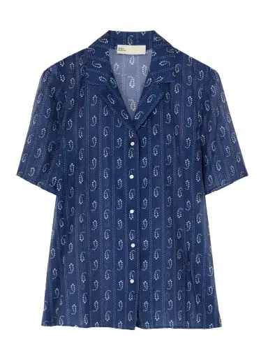 Tory Burch Printed Cotton And Silk-blend Shirt | Thumbnail 1