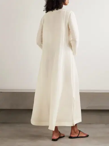 Tory Burch Pleated Linen And Silk-blend Kaftan | Thumbnail 3