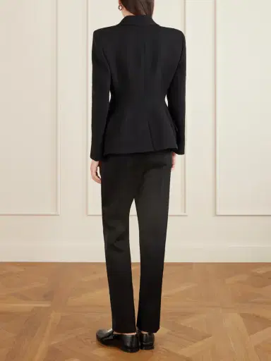 Givenchy Silk-blend Twill-trimmed Textured Wool-blend Blazer | Thumbnail 3 Givenchy Silk-blend Twill-trimmed Textured Wool-blend Blazer | Thumbnail 3