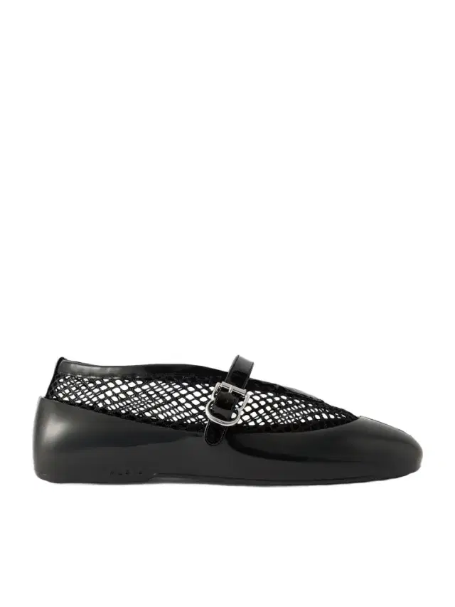 Alaïa Patent Leather-trimmed Mesh And Rubber Ballet Flats