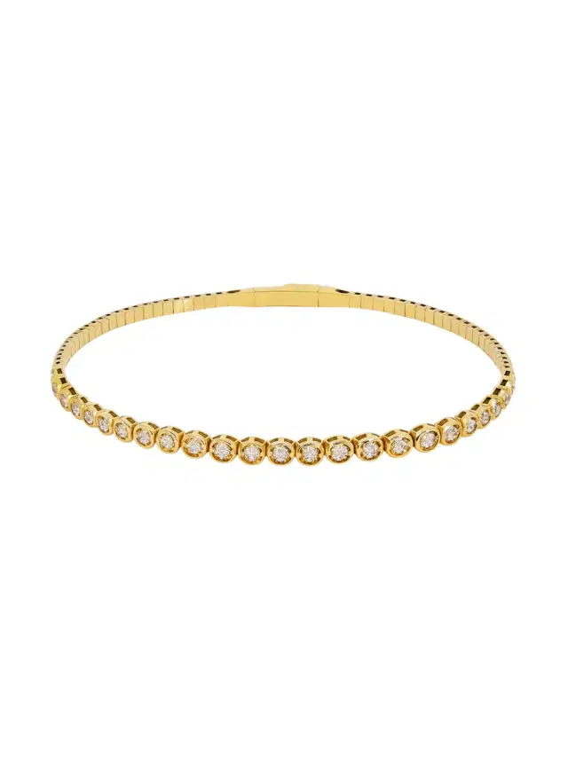 Wish Fine Jewelry 1.00ct Diamond 14K Gold Flexible Tennis Bracelet