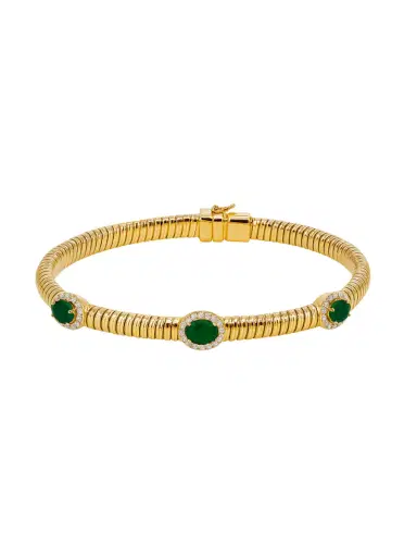 Wish Fine Jewelry 1.74ct Diamond Emerald 18K Italian Gold Bracelet | Thumbnail 1 Wish Fine Jewelry 1.74ct Diamond Emerald 18K Italian Gold Bracelet | Thumbnail 1