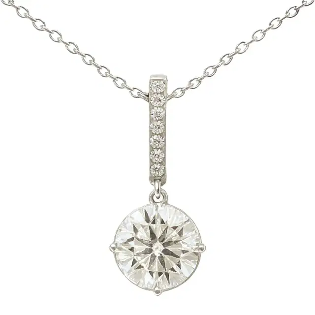 3.21ct Diamond 14K Gold Solitaire Pendant