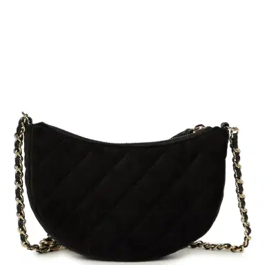Chanel Chanel Crystal CC Hobo Bag with Chain Black Velvet Light Gold Hardware | Thumbnail 4 Chanel Chanel Crystal CC Hobo Bag with Chain Black Velvet Light Gold Hardware | Thumbnail 4