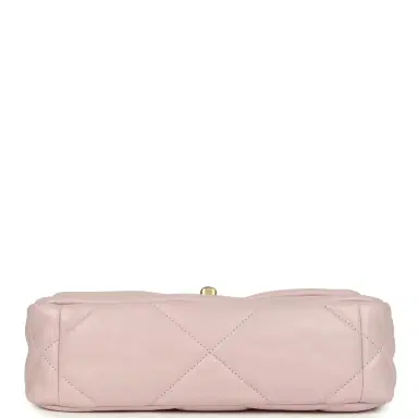 Chanel Chanel Medium 19 Flap Bag Light Pink Shiny Lambskin Mixed Metal Hardware | Thumbnail 6