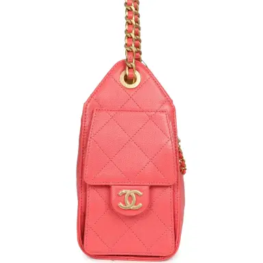 Chanel Chanel Mini 25 Hobo Bag Coral Pink Caviar Antique Gold Hardware | Thumbnail 3 Chanel Chanel Mini 25 Hobo Bag Coral Pink Caviar Antique Gold Hardware | Thumbnail 3