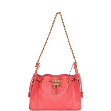 Chanel Chanel Mini 25 Hobo Bag Coral Pink Caviar Antique Gold Hardware | Thumbnail 6 Chanel Chanel Mini 25 Hobo Bag Coral Pink Caviar Antique Gold Hardware | Thumbnail 6