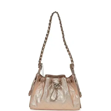 Chanel Chanel Mini 25 Hobo Bag Metallic Rose Gold Caviar Caviar Light Gold Hardware | Thumbnail 6 Chanel Chanel Mini 25 Hobo Bag Metallic Rose Gold Caviar Caviar Light Gold Hardware | Thumbnail 6